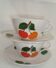 Duo cups and milk pot porcelain bavaria orange and vintage green 70