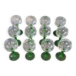 12 verres vin pied - cristal