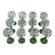 12 green footed wine glasses in opaline blown crystal 1900