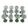 12 green footed wine glasses in opaline blown crystal 1900