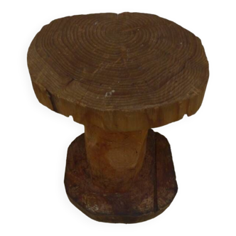Small stool carved in solid oak