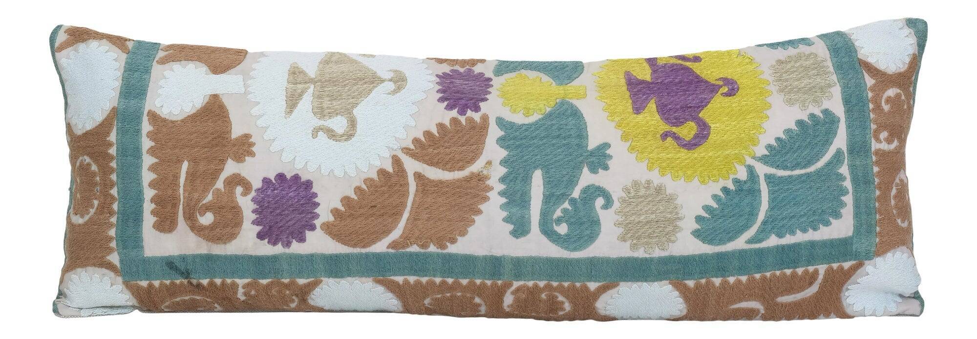 Vintage embroidered cushion cover 76x28 cm