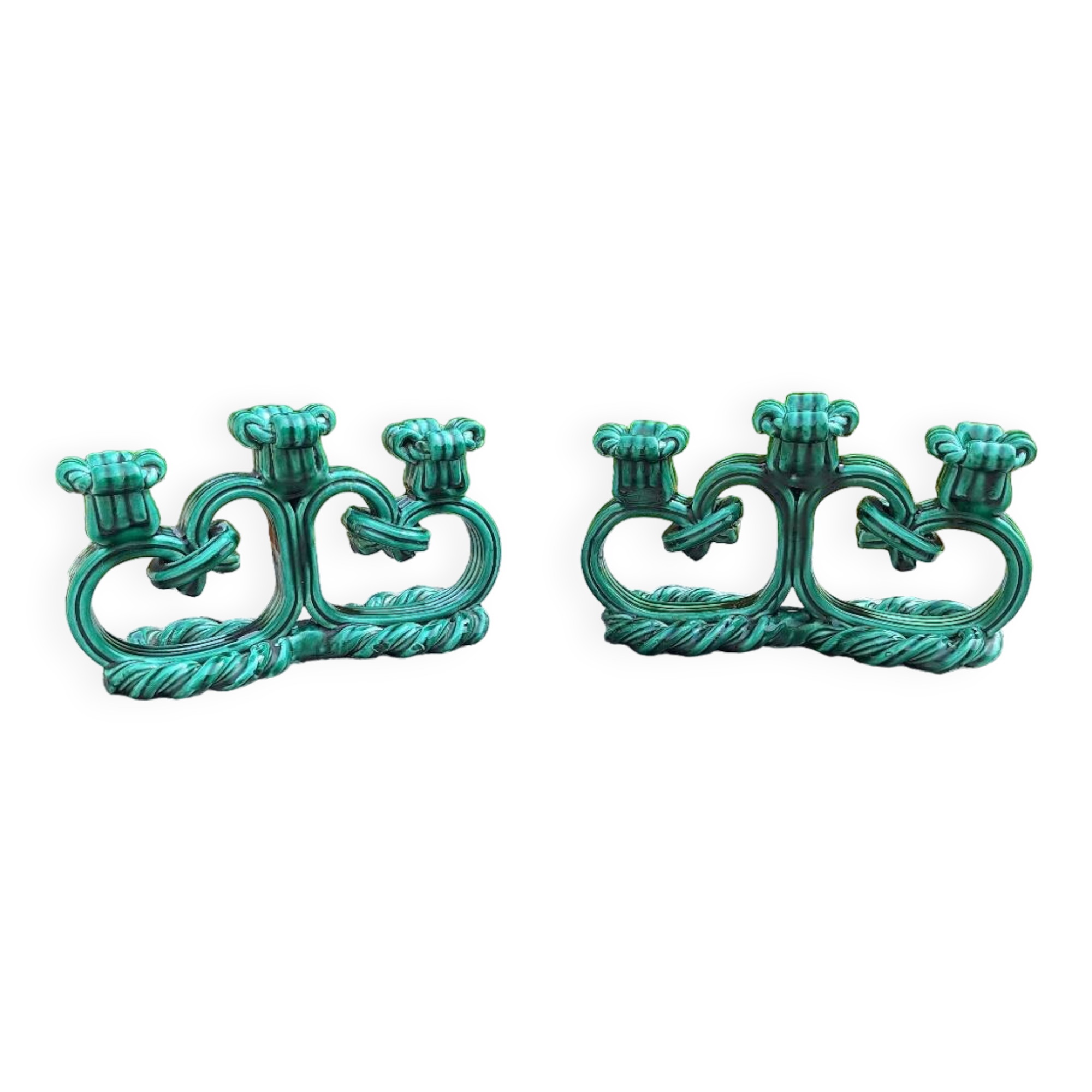 Pair of ceramic candlesticks