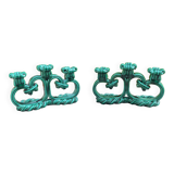 Pair of ceramic candlesticks