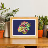 Pastel Hortensia A4 flower