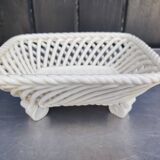 Vintage basket, woven ceramic fruit bowl
