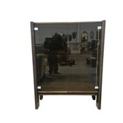 Vitrine vintage en bois massif avec verre fumé