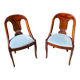Pair of mahogany gondola chairs