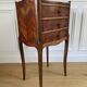 Antique marquetry bedside table – Louis XV style – 3 drawers