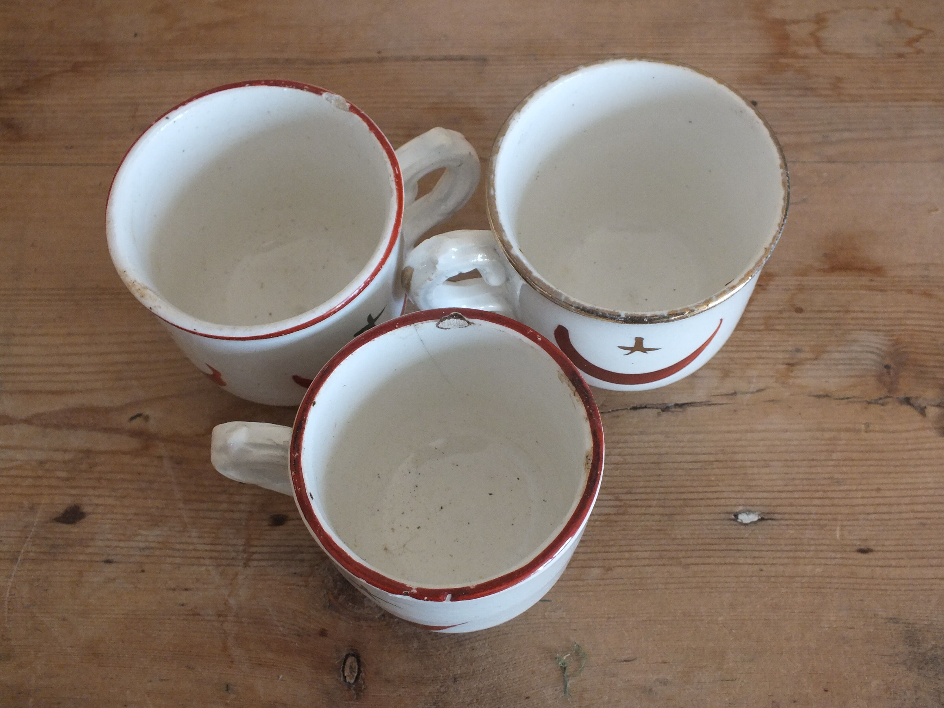 Lot 3 cups old orientalist decoration (Crescent Moon and star)