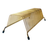 Vintage record holder in golden brass - for 40 vinyls