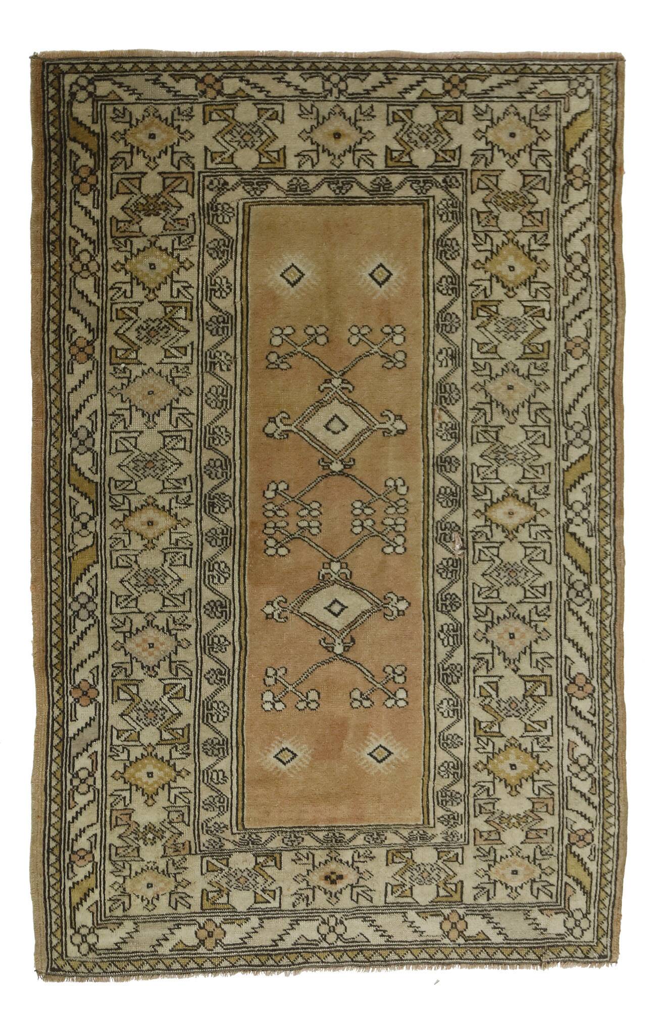 Turkish Anatolian Handmade Vintage Area Rug 185 cm x 110 cm