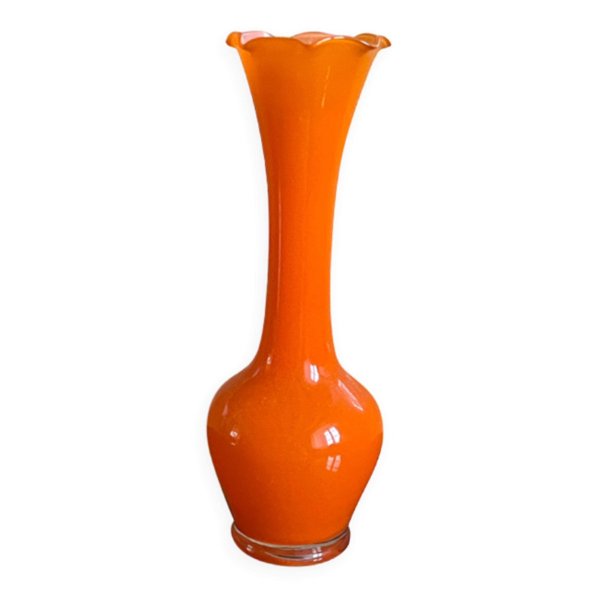 Vase soliflore orange vintage