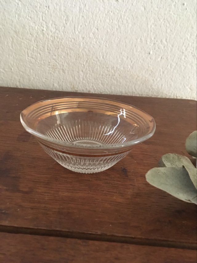 Fluted glass cups lined with gold 60