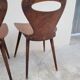 Series of 3 bistro chairs baumann model Fourmi 1950 vintage