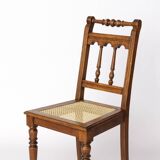 Antique Beech Chair with Viennese Cane Seat – 1940s Vintage Woven Chair