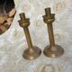 Pair of old brass candlesticks