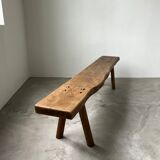 Brutalist bench in solid elm from the 50s