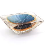 Cendrier en verre craquelé de Murano, Italie années 70