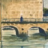 Oil painting on canvas, breton seaport concarneau? signed briey 1974
