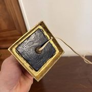 Antique Column Candle Holder Lamp Golden Brass Empire Directoire Neo-Classical