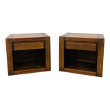 Pair of vintage Maison Regain elm bedside tables