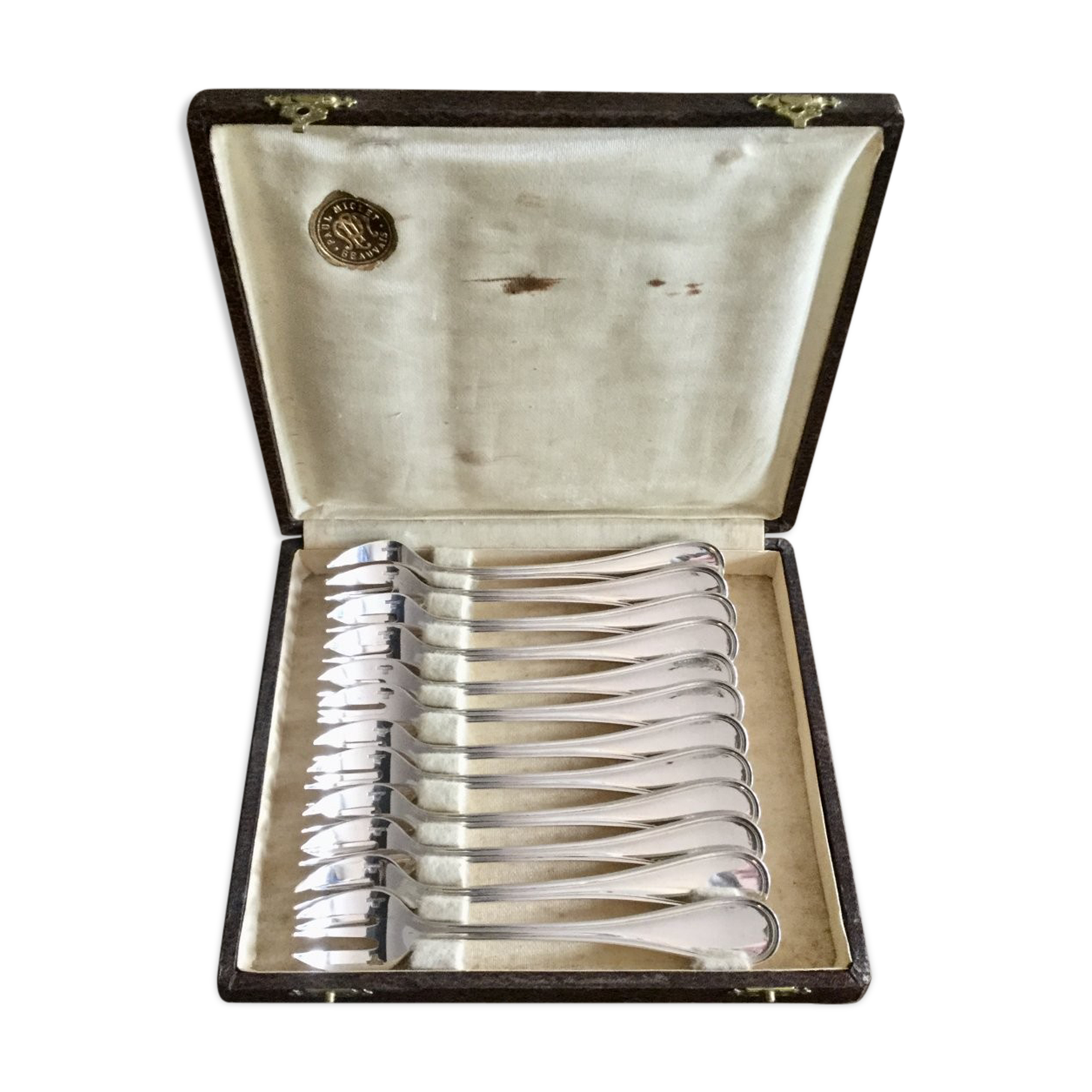 12 oyster forks christofle albi