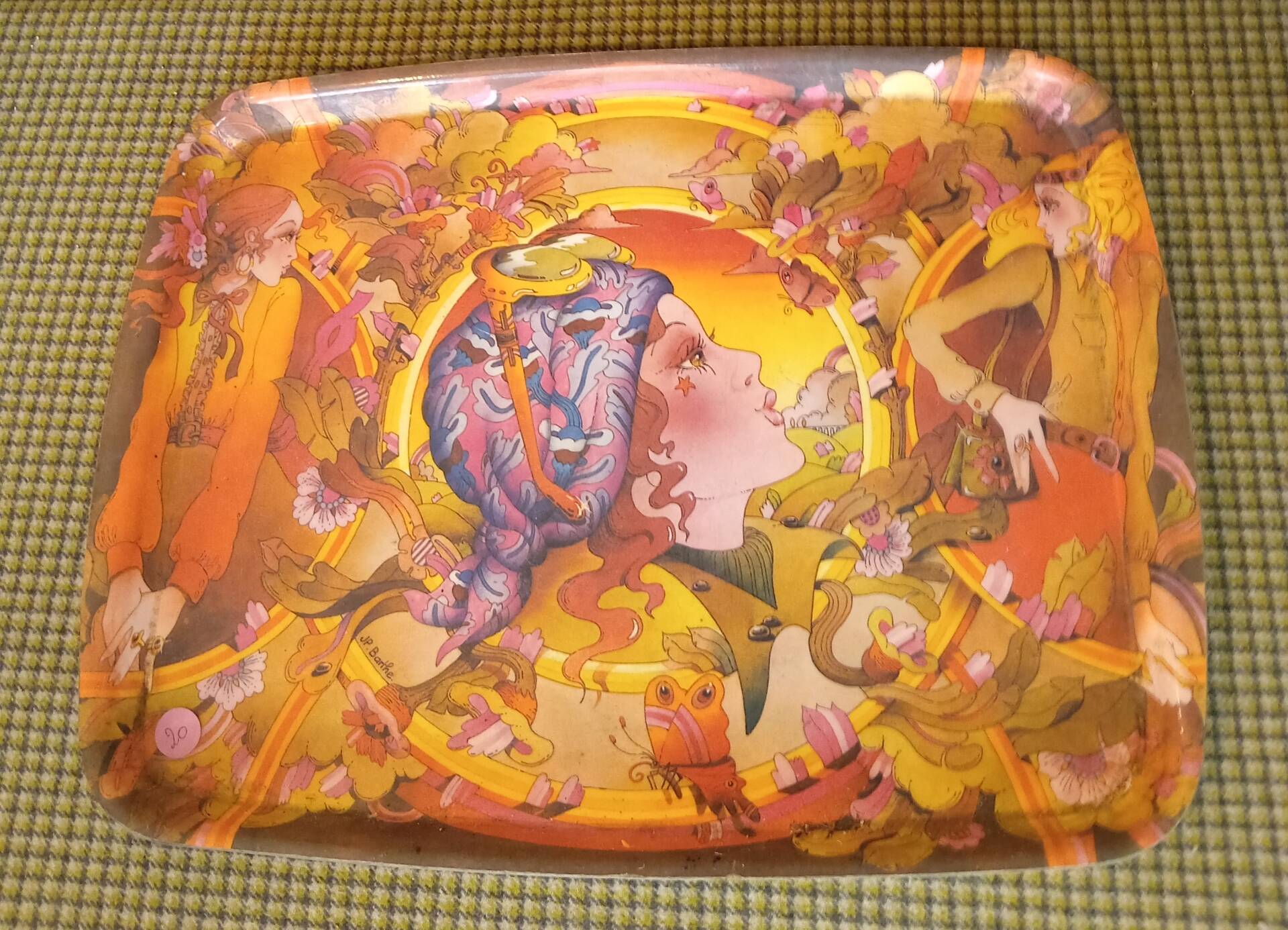 1970s resin serving tray