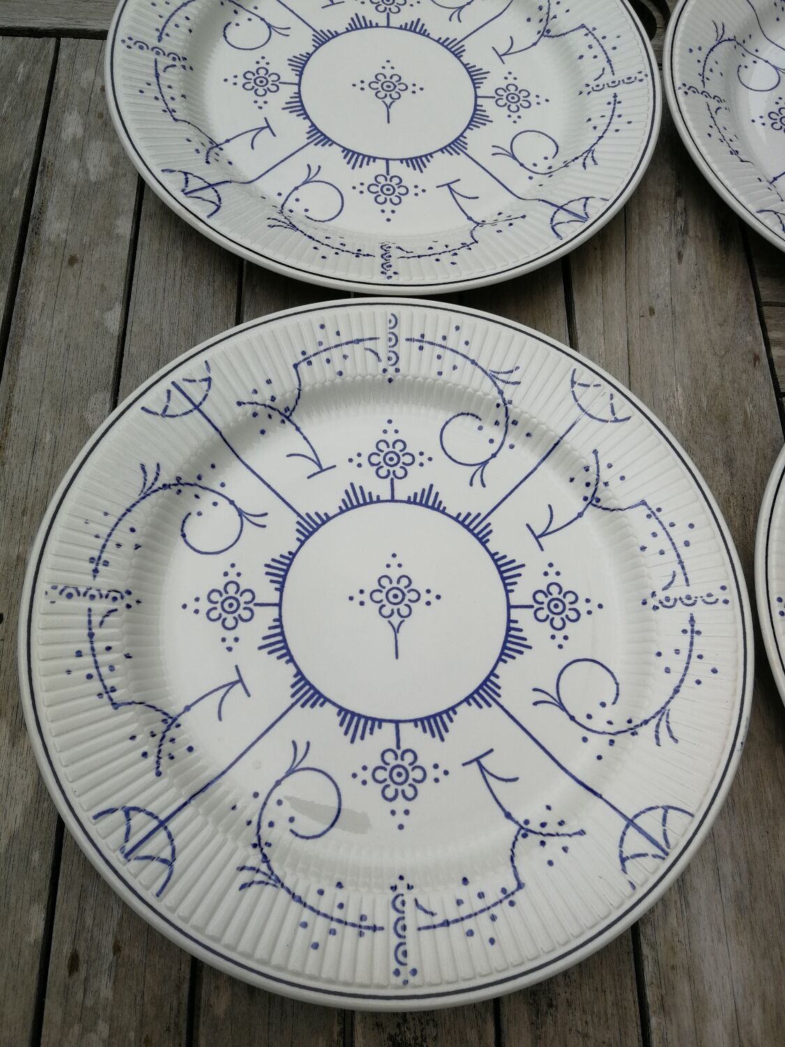 Set of 6 flat plates Copenhagen Royal Boch