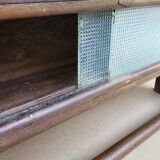Art Deco Burmese Teak Barber Shelf Mirror