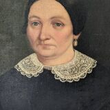 Antique painting vintage portrait bohemian countryside decoration oil on canvas