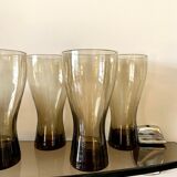4 smoked glass glasses