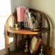 Rattan corner wall shelf