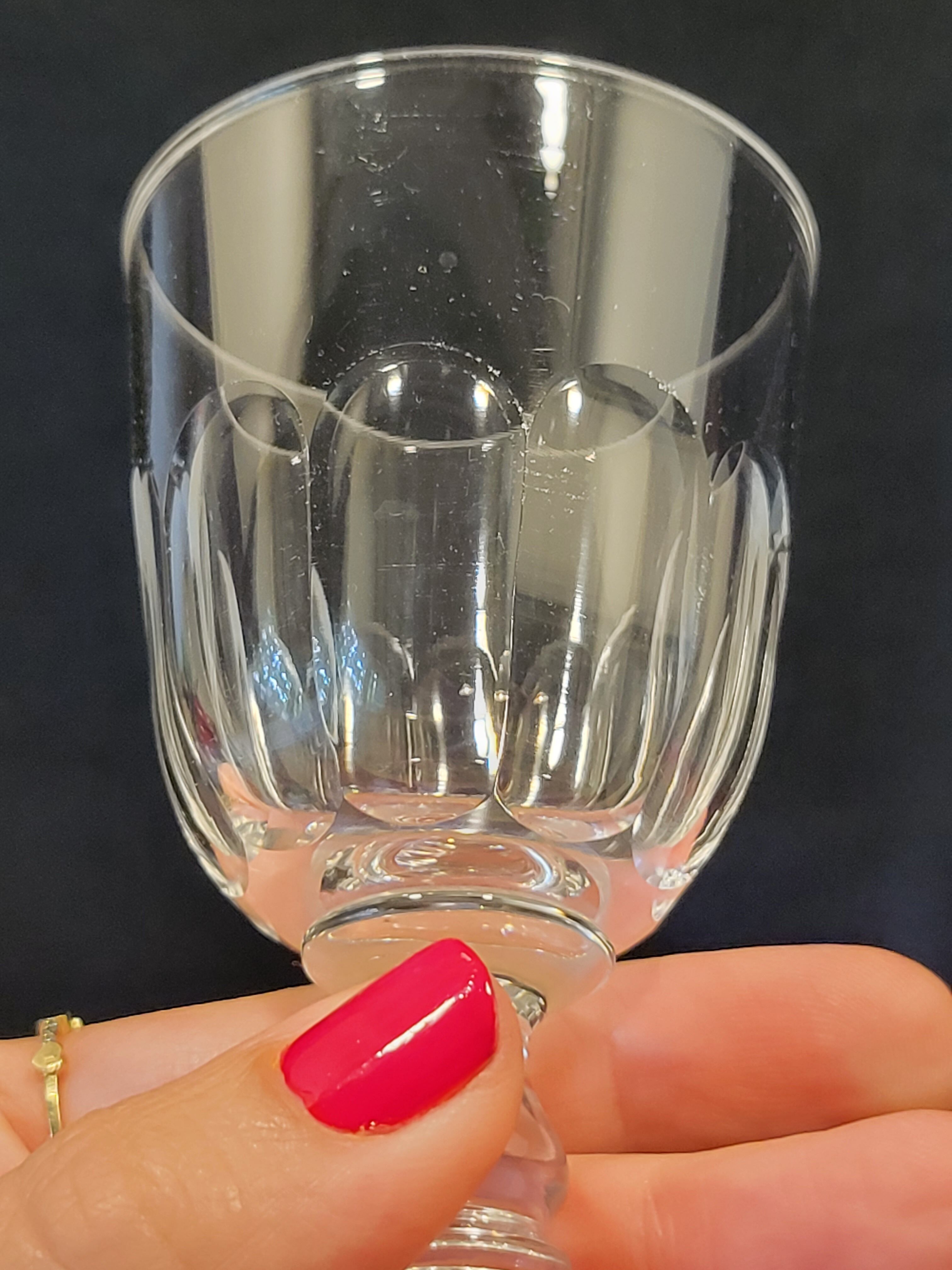 Baccarat model Clermont Côtes Plats Lot 6 Old Glasses A Vin Port Cristal