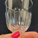 Lot 6 anciens verres a vin porto cristal, Baccarat Modèle Clermont Côtes Plates