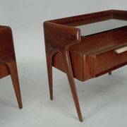 Paire de tables de chevet italiennes Mid-Century Modern, années 1950.