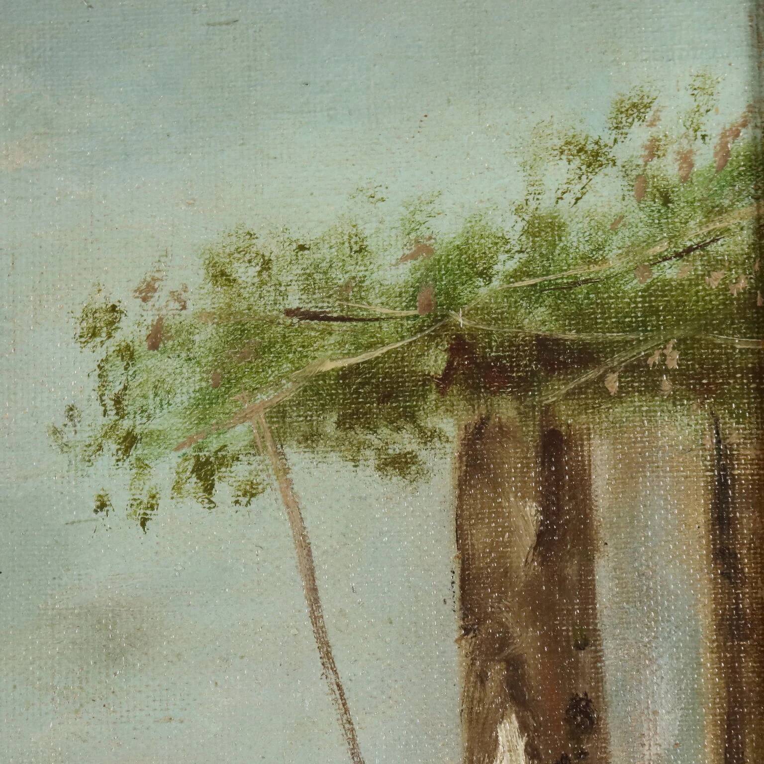 Ancient painting "The Neapolitan Tarantella" oil on canvas 19th century