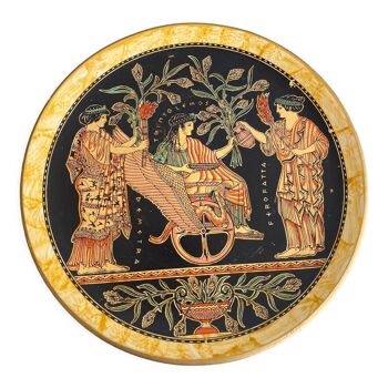 Painted terracotta plate, wall decoration