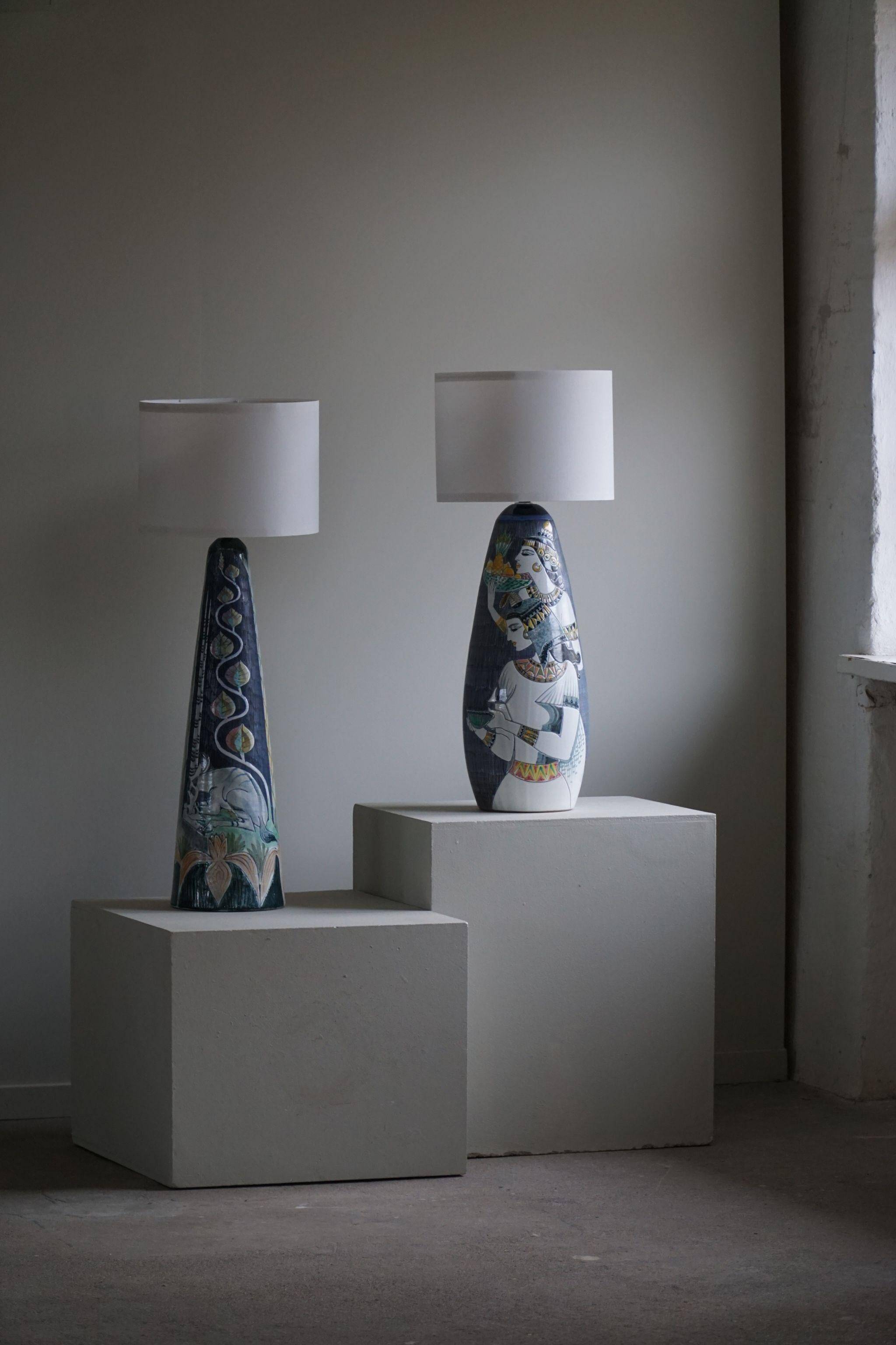 Marian Zawadzki "Oryx" Unique Floor Lamp, Tilgmans Ceramic, Sweden, Dated 1960