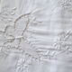 Antique linen sheet embroidery and monogram