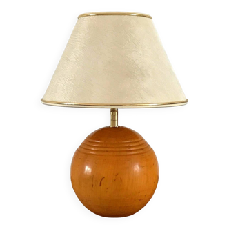 Vintage lamp in solid elm Italy 70s