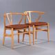 2 Wegner model Y chairs in beech