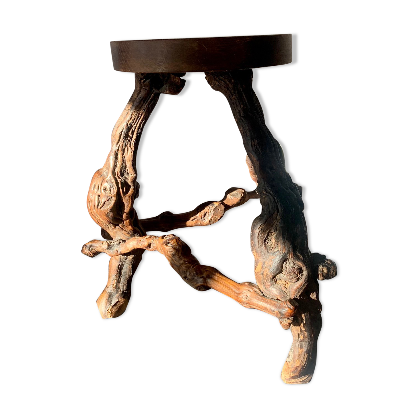 Wooden stool vine foot 50s