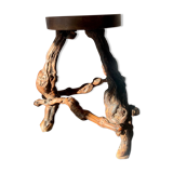 Wooden stool vine foot 50s