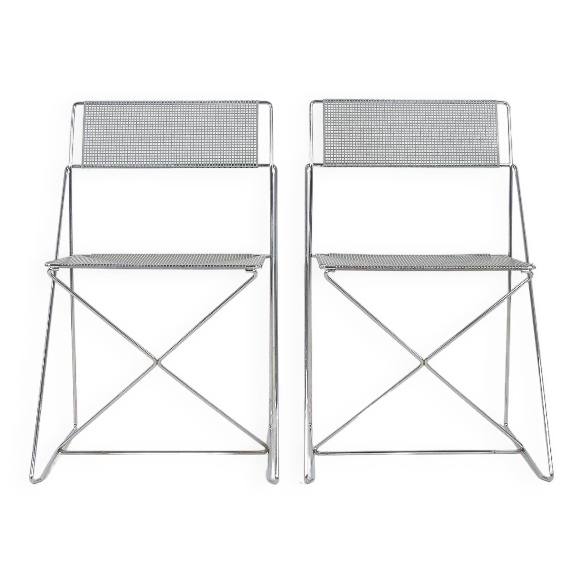 Set of X-Line chairs designed by Niels Jørgen Haugesen for Hybodan, '70