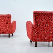 Set of two rare art deco armchairs h-283 by jindřich halabala, 1949s