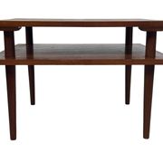 Table basse carrée vintage en placage de teck, design des années 1960