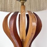 Lampe unique en bois années 60