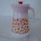 Pichet Scania verseuse carafe petities fleurs orange arcopal vintage