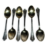 DEETJEN Lot of 6 silver-plated metal moka teaspoons Louis XV Rocaille no. 25